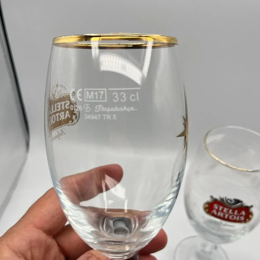 STELLA ARTOIS Belgium 33cl Glass Stem Barware - Set Of 2